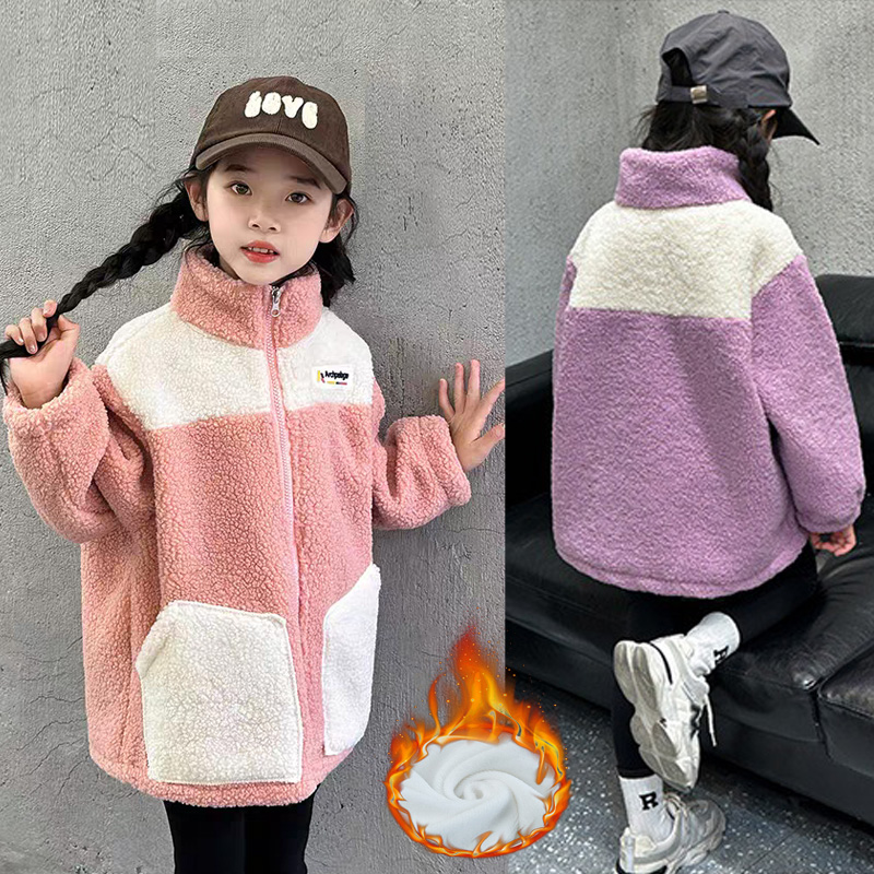 Winter Clothing For Kids - Dziewczęce kurtki z wełny jagnięcej Jesień