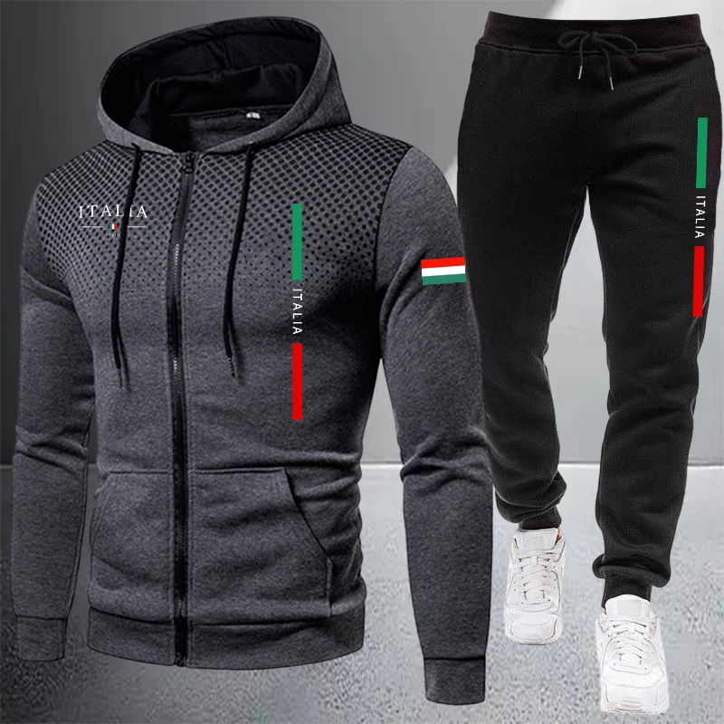 Winter Cloth - Męski dres sportowy z kapturem na