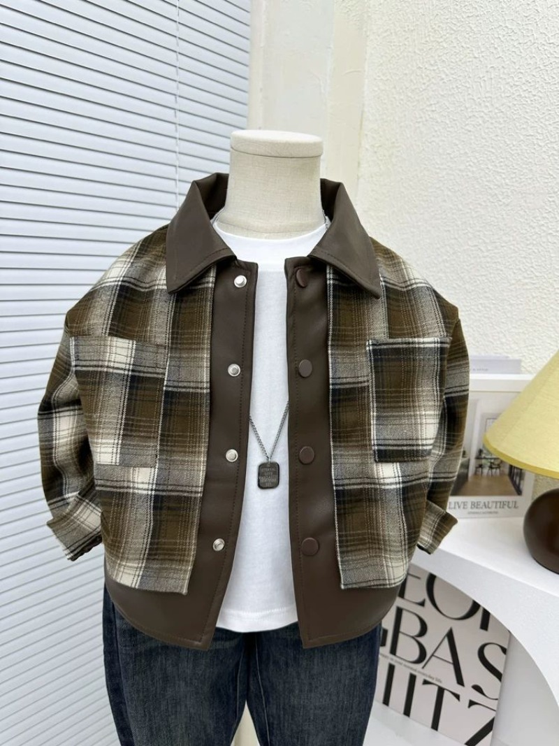 Winter Clothing For Kids - Dziecięca kurtka w kratę Chłopcy Wiosna