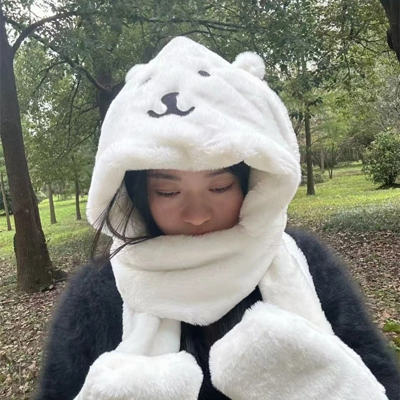 Winter Clothing Cute - Czapka z kapturem 3 w 1,