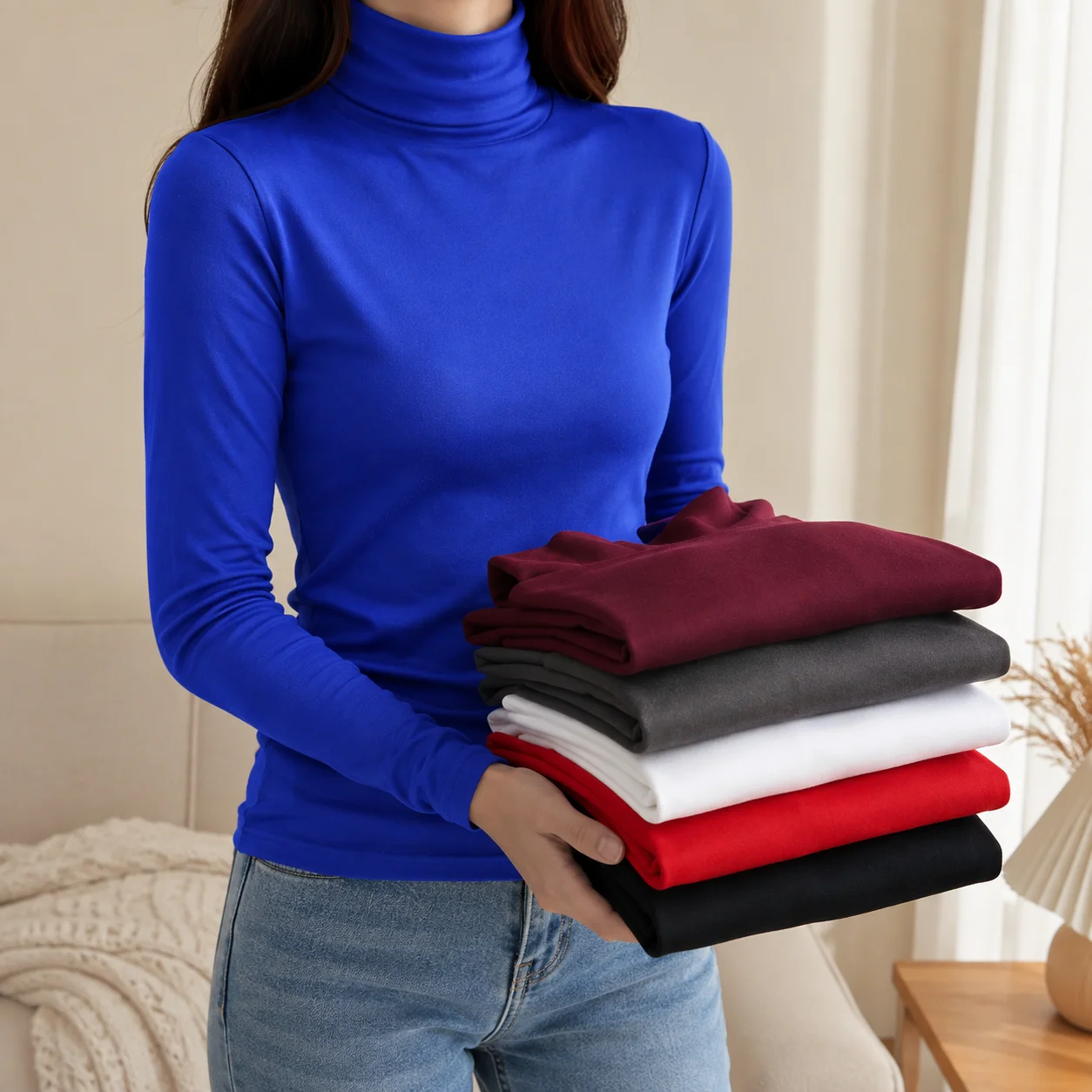 Thermal Base Layer - Damska koszulka termiczna z golfem na