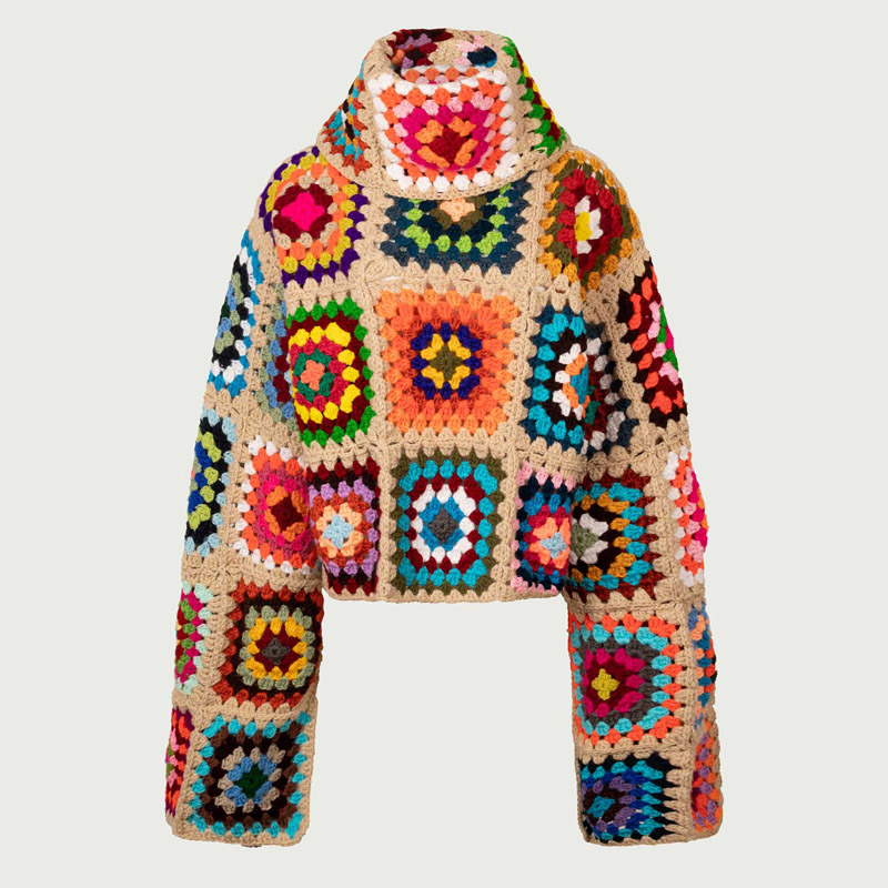 Kolorowe swetry szydełkowe z k – Winter Clothing Cute recenzja i cena